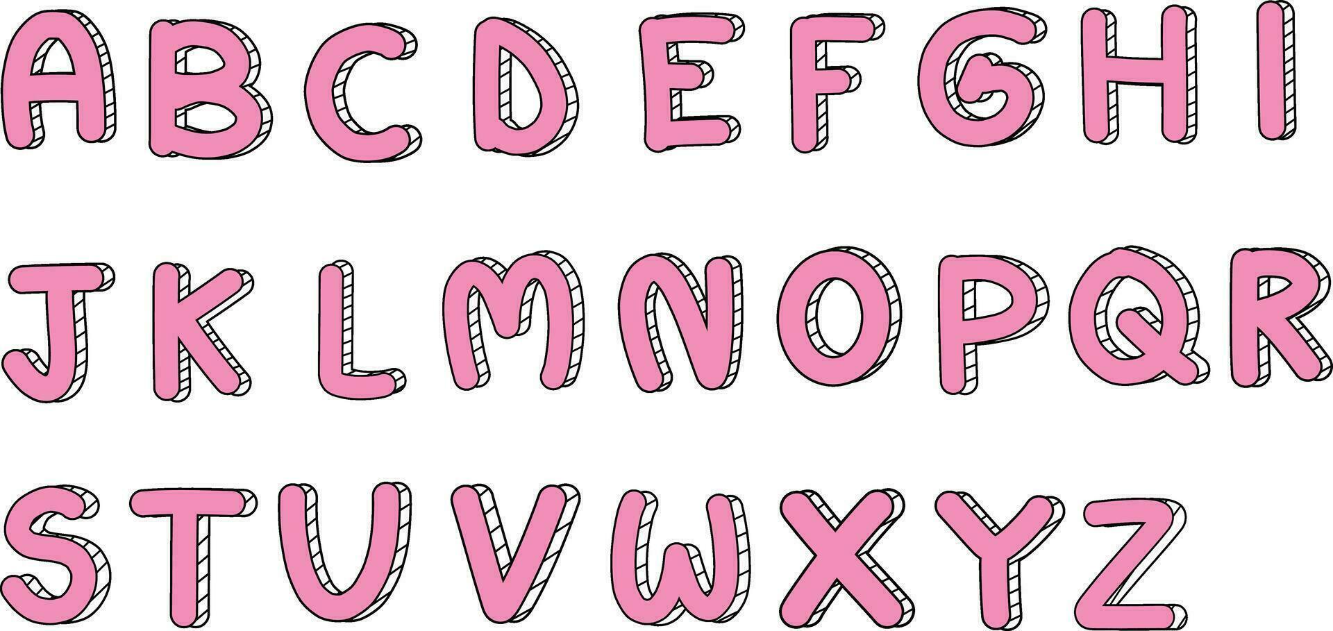 Uppercase Color Line Alphabet vector