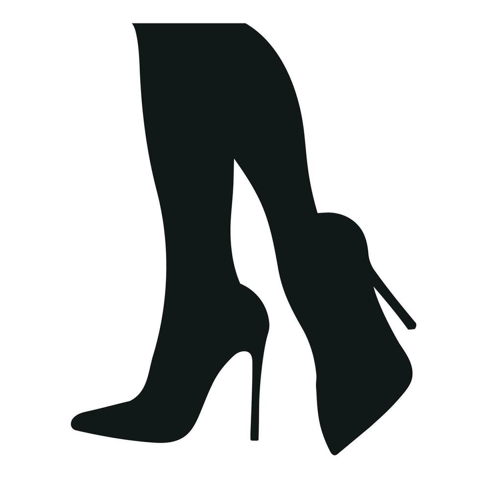 Black silhouette of female legs in a pose. Shoes stilettos, high heels. Walking, standing, running, jumping, dance vector