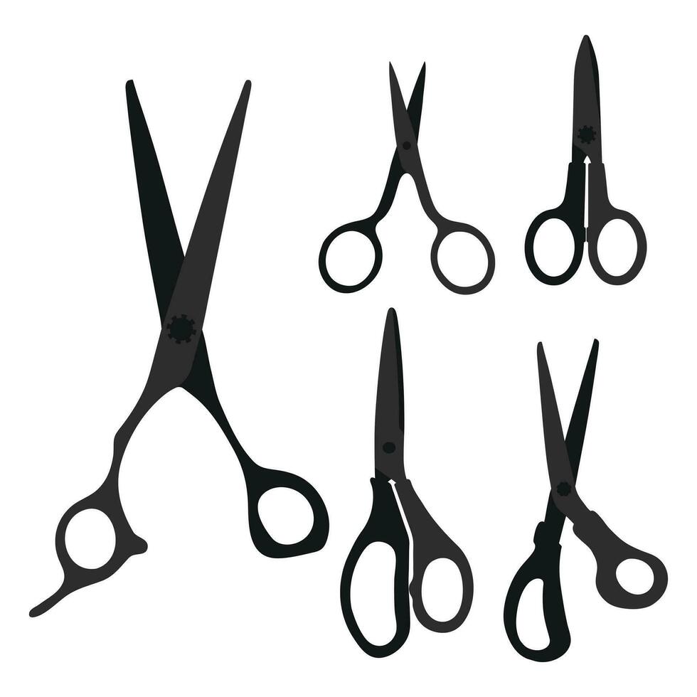 Sketchy image of scissors silhouette. Stationery, pocket, kitchen, manicure, surgery, hairdressers, tailor, garden, household vector