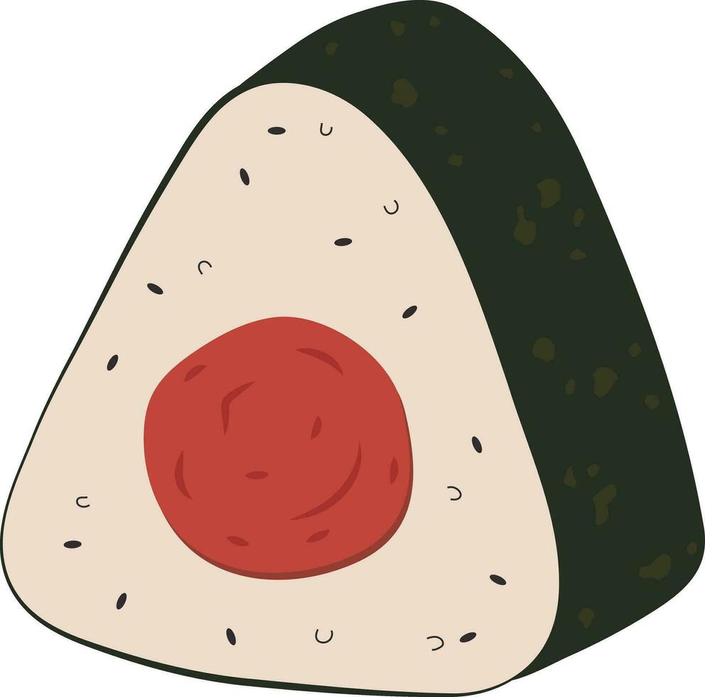Japanese Onigiri Rice Ball Cuisine Illustration Graphic Element Art Card vector
