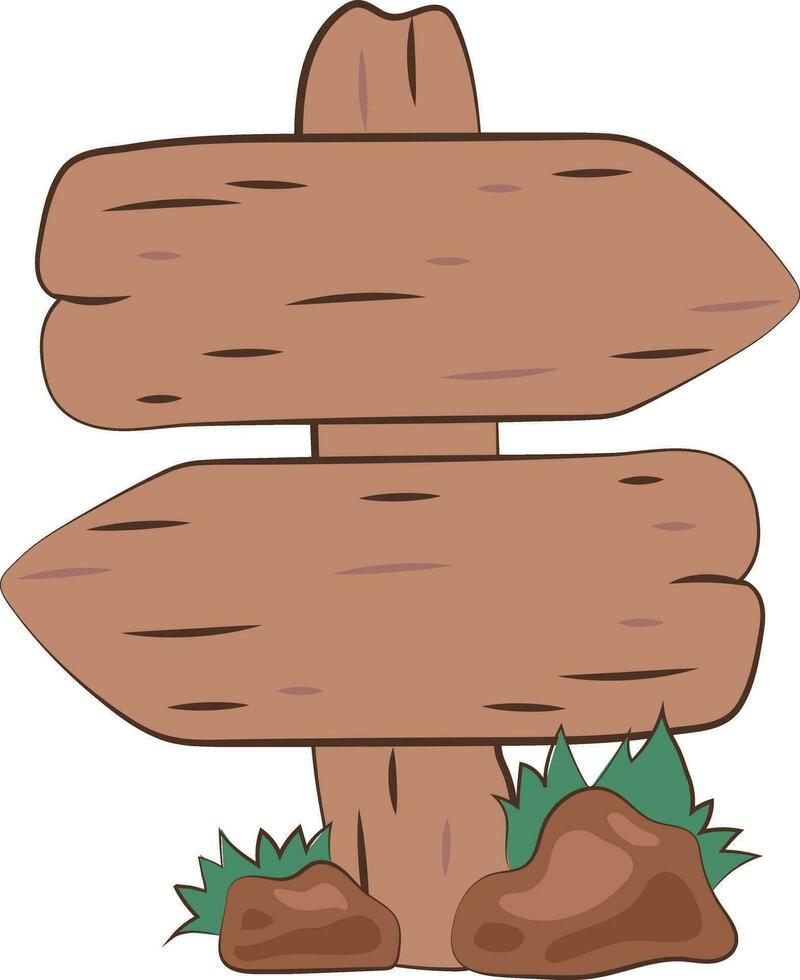 Campsite Wooden Signpost Camping Pointer  Illustration Graphic Element Art Card vector