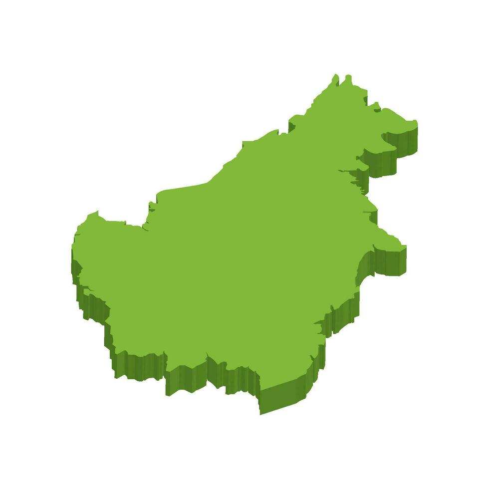 Indonesian Kalimantan map icon. vector