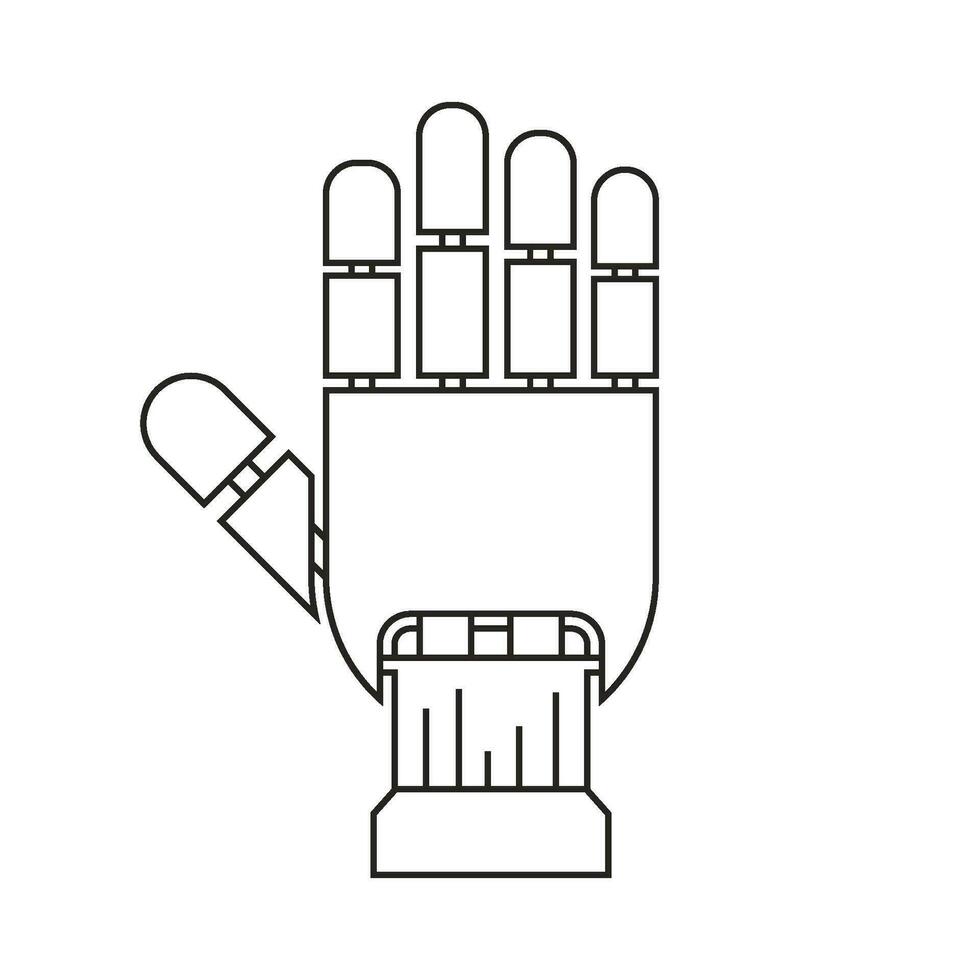 icono de mano de robot vector