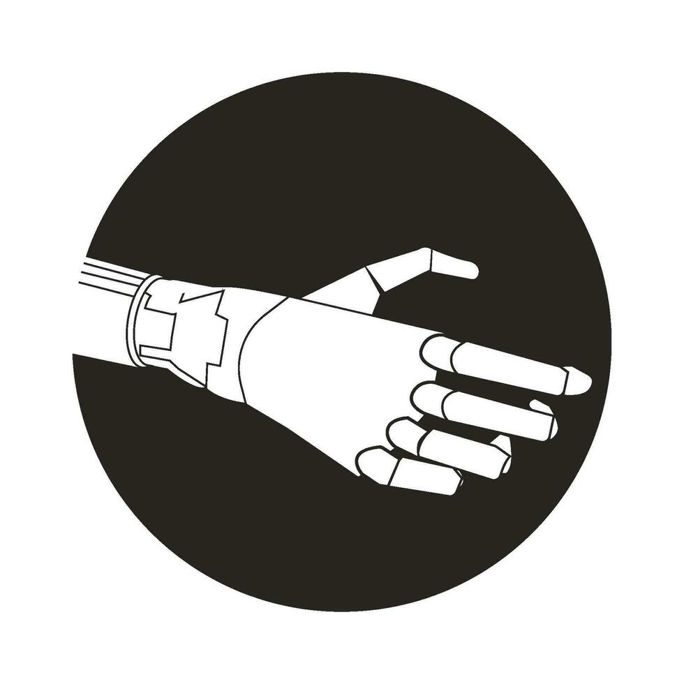 icono de mano de robot vector