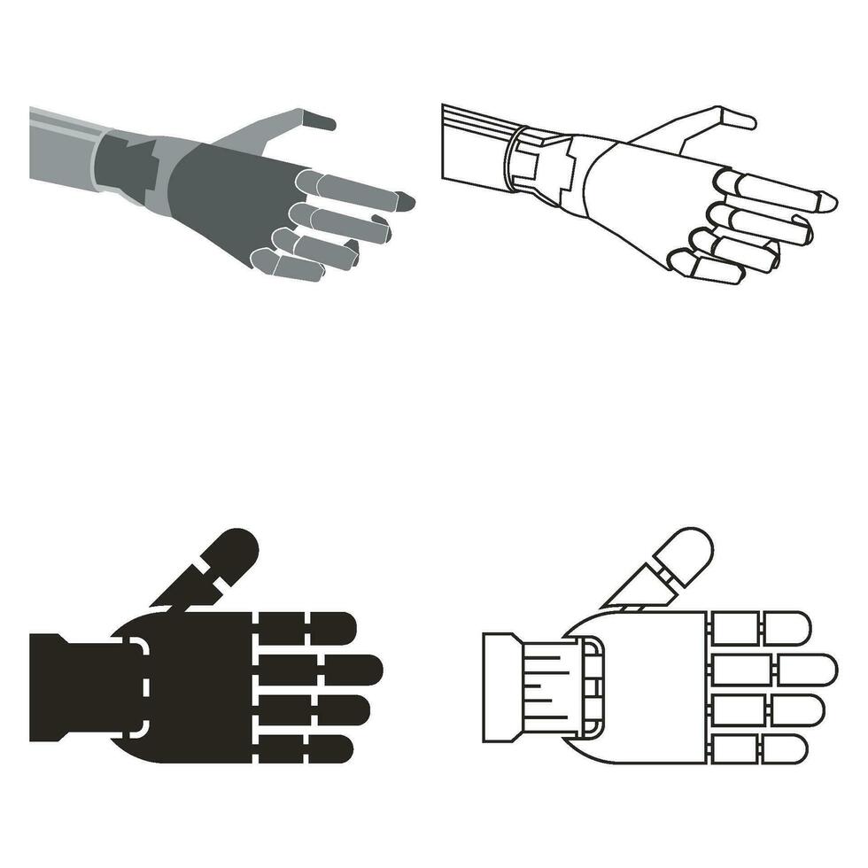 icono de mano de robot vector