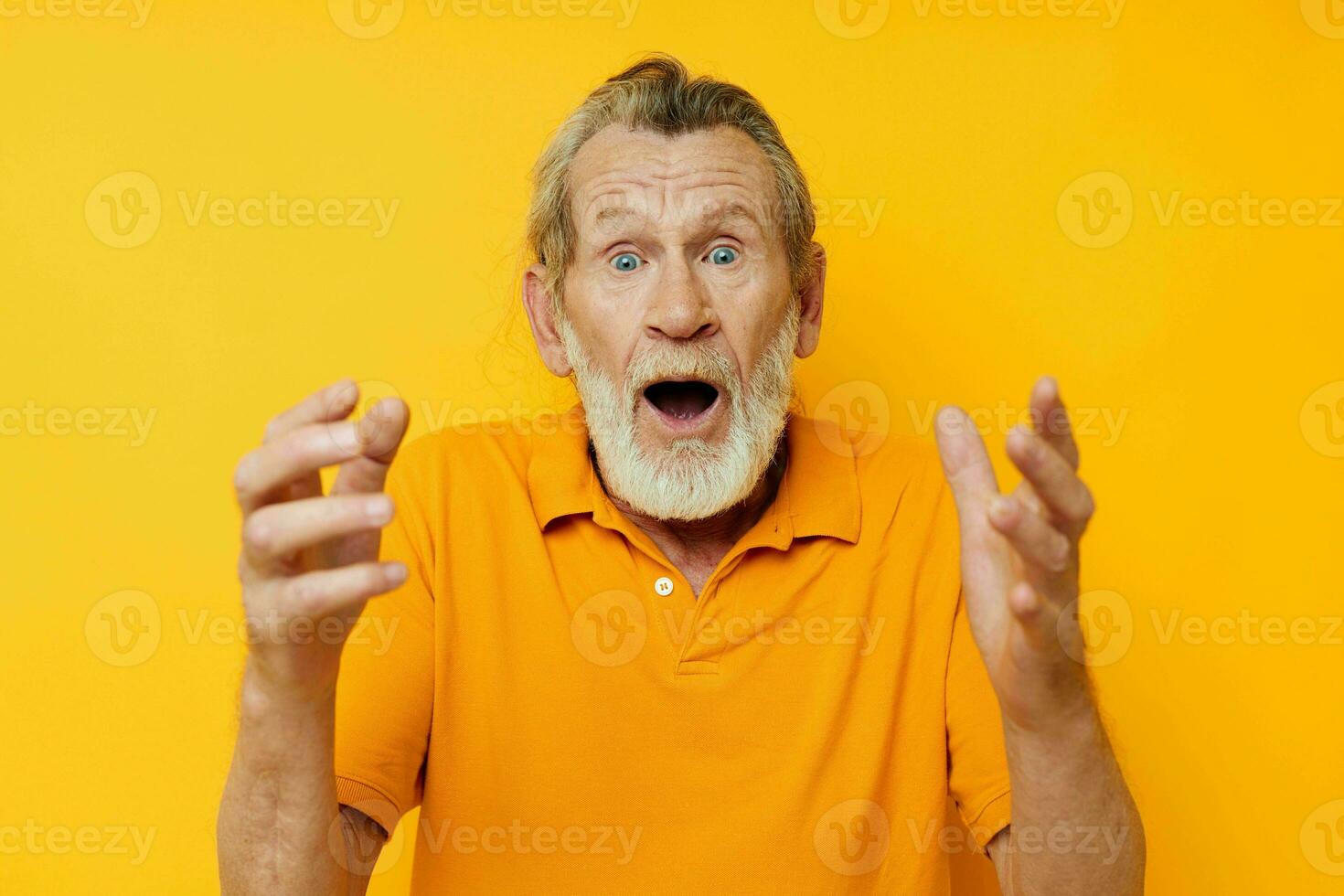 Surprised senior man photo