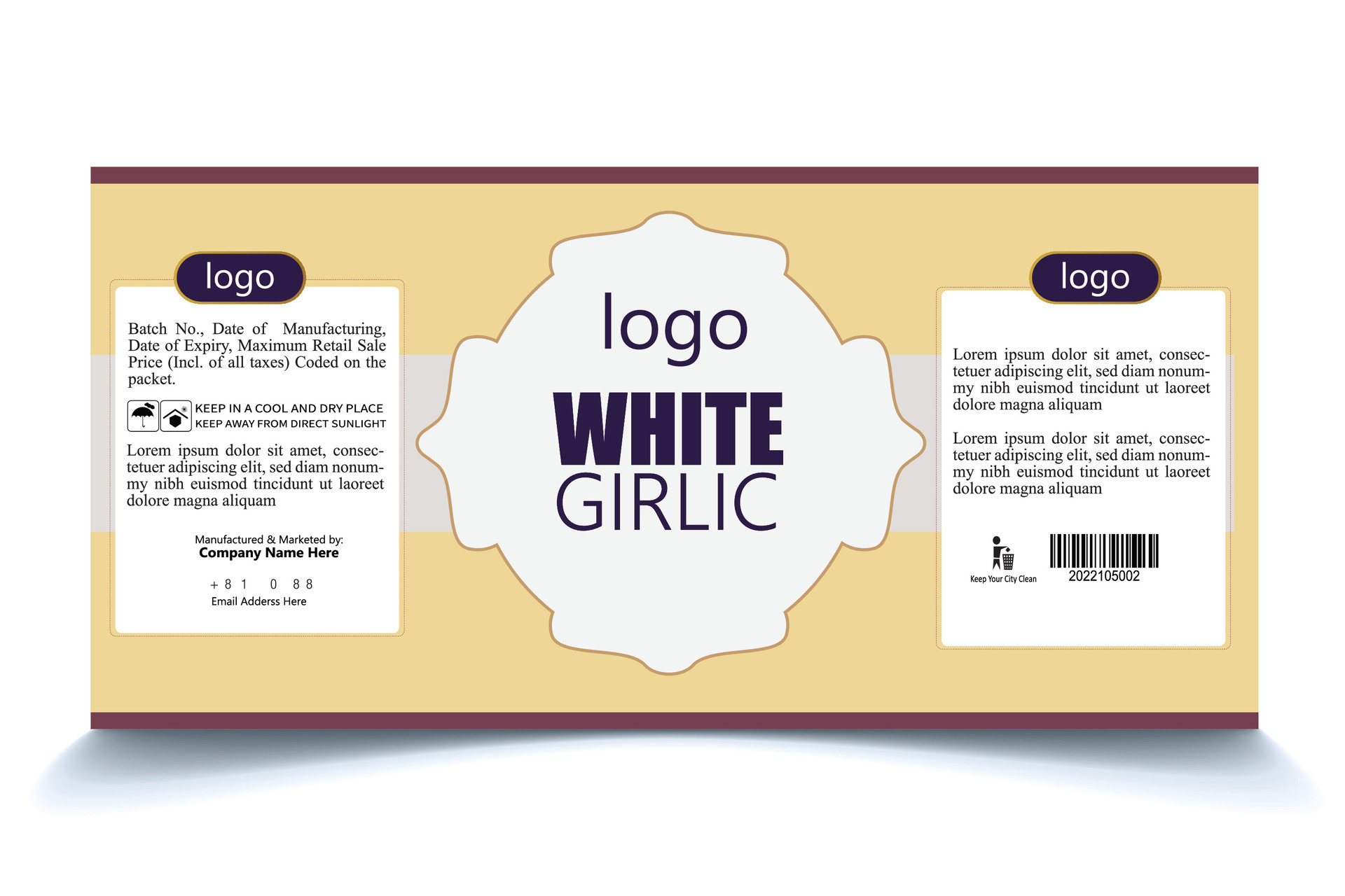 Handcrafted Product Labels Template. Product label Packaging Design