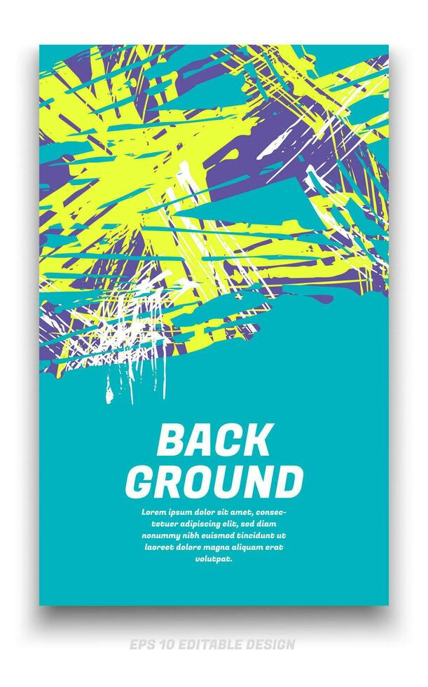 Abstract grunge background cover design with brush strokes concept. Design element for posters, magazines, book covers, brochure template, flyer, presentation. vector