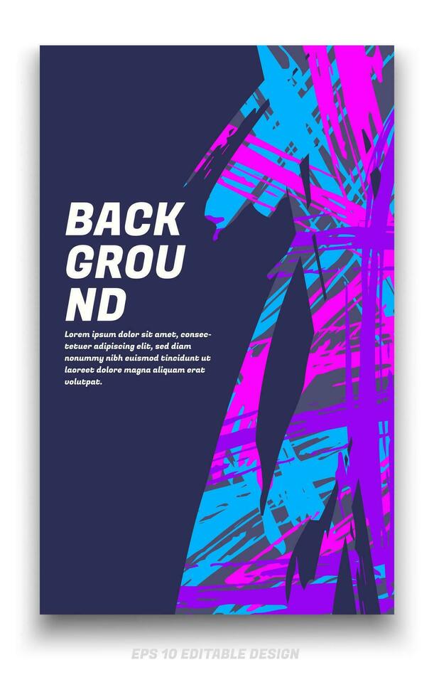 Abstract grunge background cover design with brush strokes concept. Design element for posters, magazines, book covers, brochure template, flyer, presentation. vector