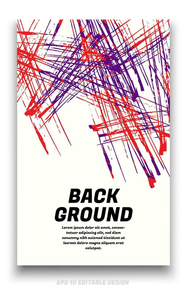 Abstract grunge background cover design with brush strokes concept. Design element for posters, magazines, book covers, brochure template, flyer, presentation. vector