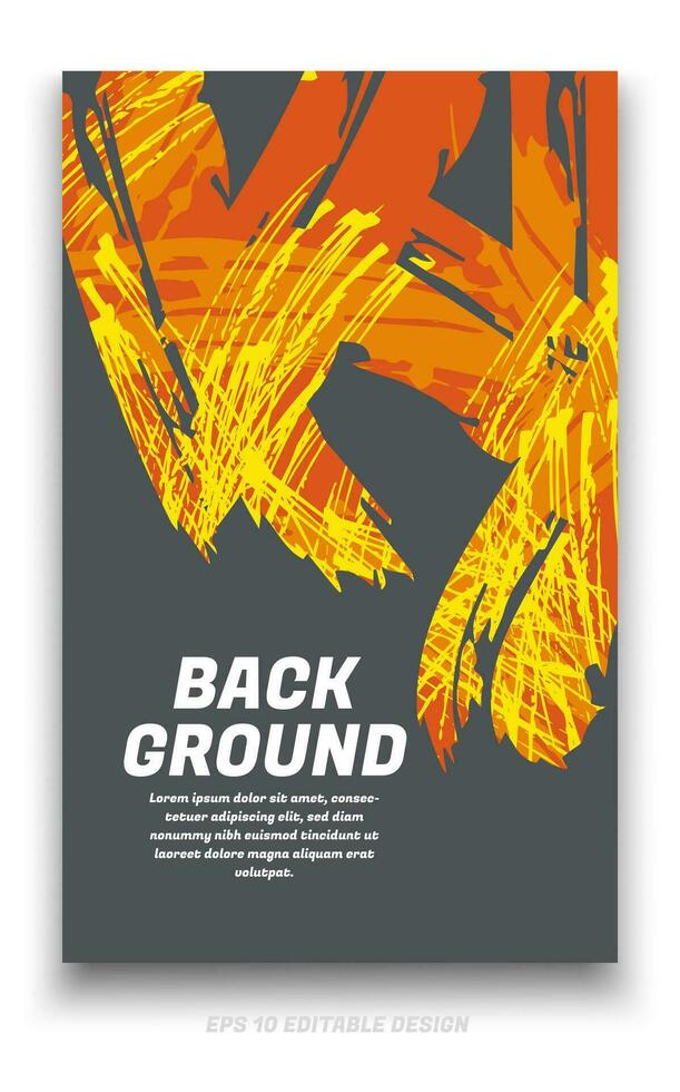 Abstract grunge background cover design with brush strokes concept. Design element for posters, magazines, book covers, brochure template, flyer, presentation. vector