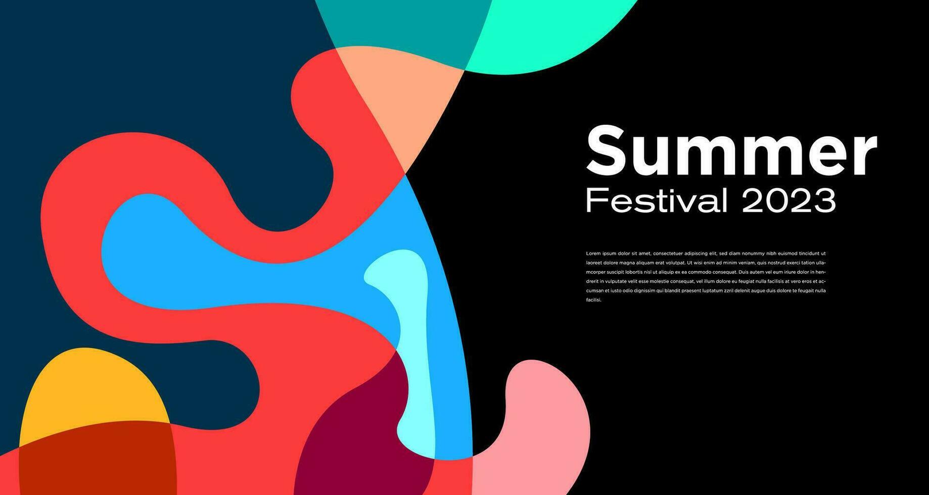 Vector Colorful Liquid Abstract Background for Summer Festival 2023