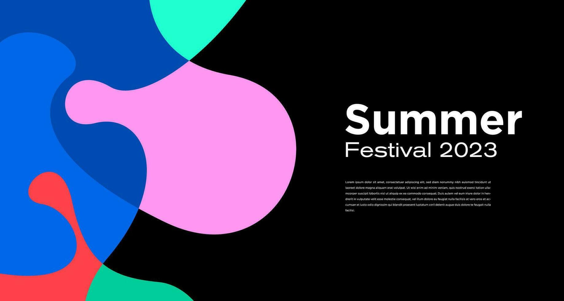 Vector Colorful Liquid Abstract Background for Summer Festival 2023