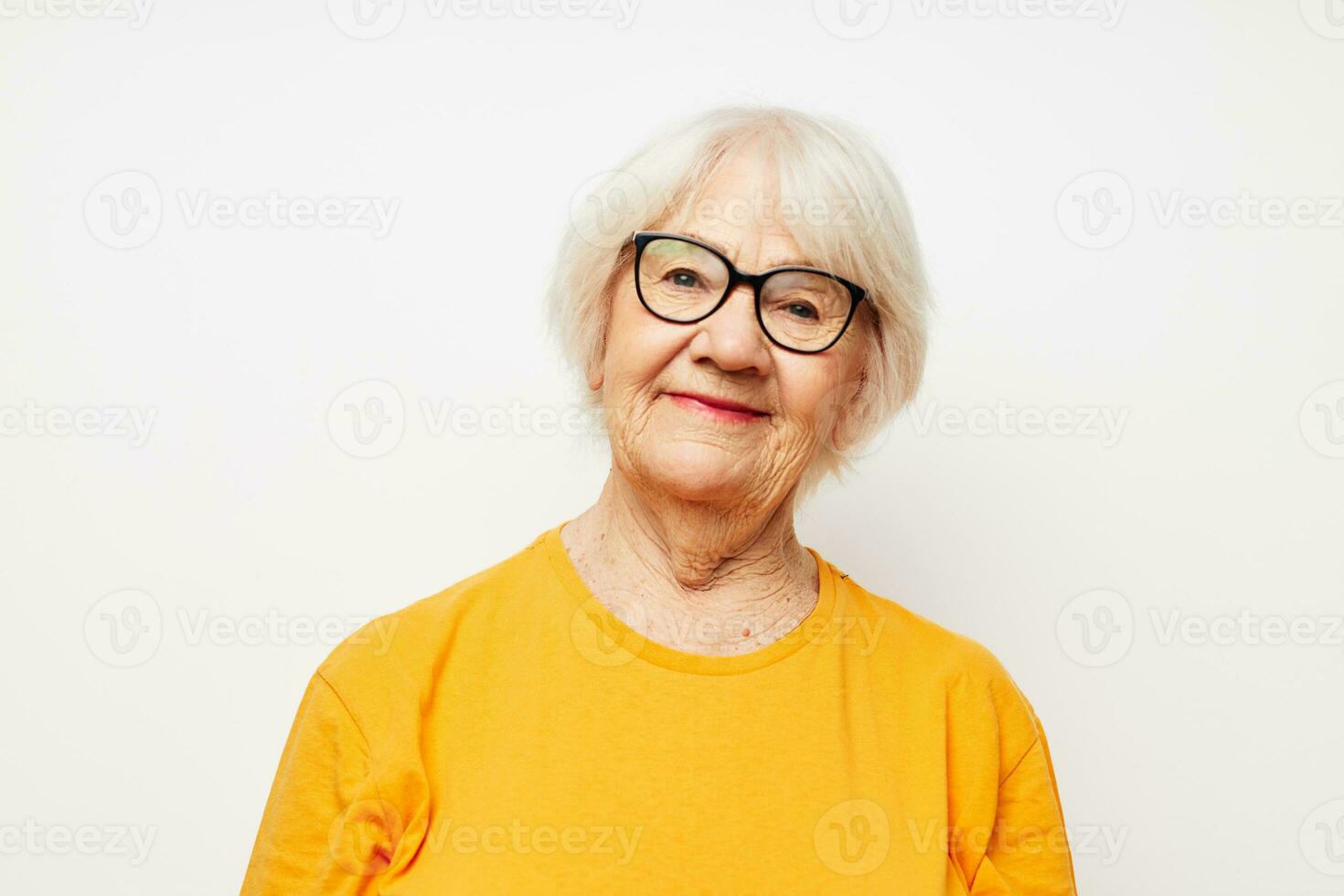 mayor mujer visión problemas con lentes ligero antecedentes foto