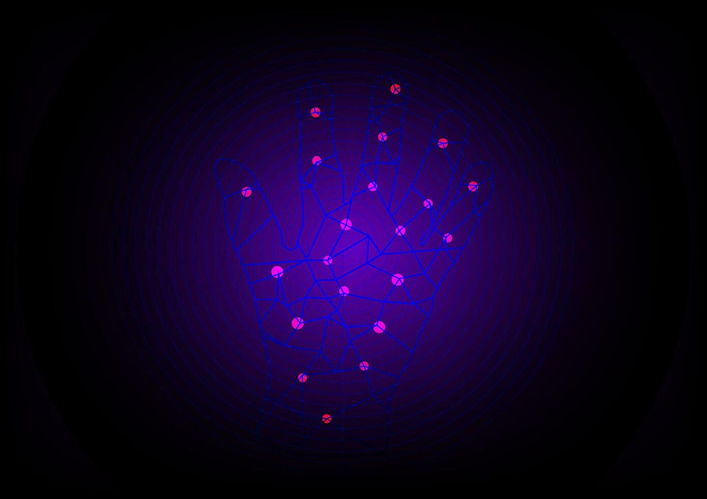 Hand identified intelligence technology networking digital futuristic abstract background vector illustration