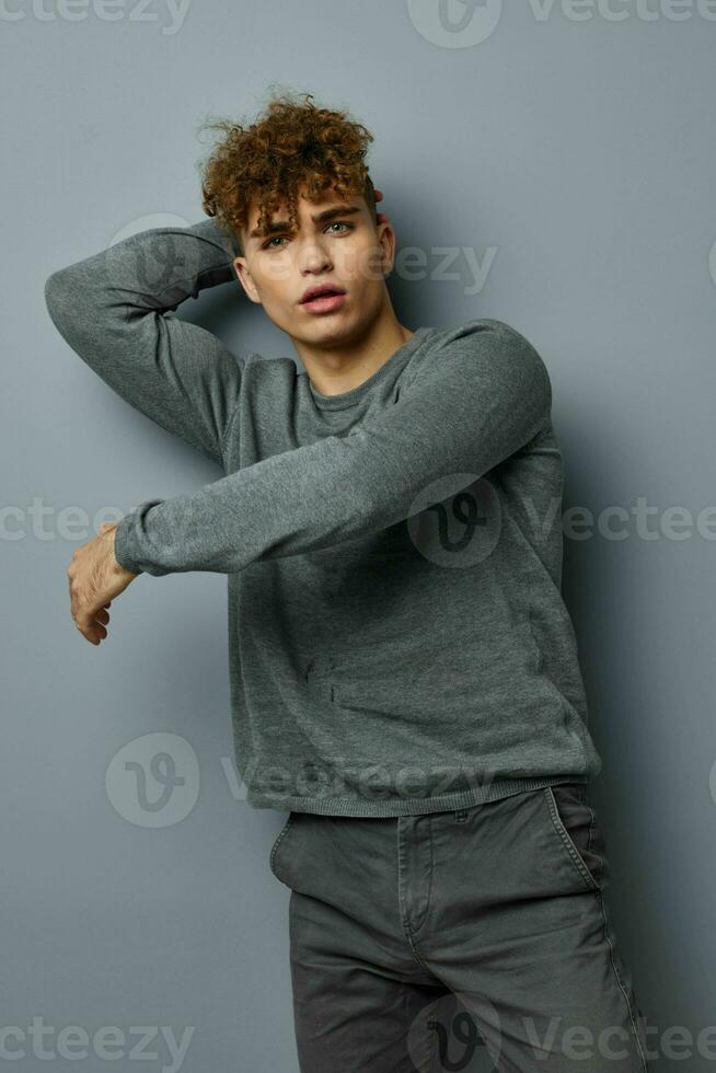 Attractive man posing inflated torso model Lifestyle unaltered photo