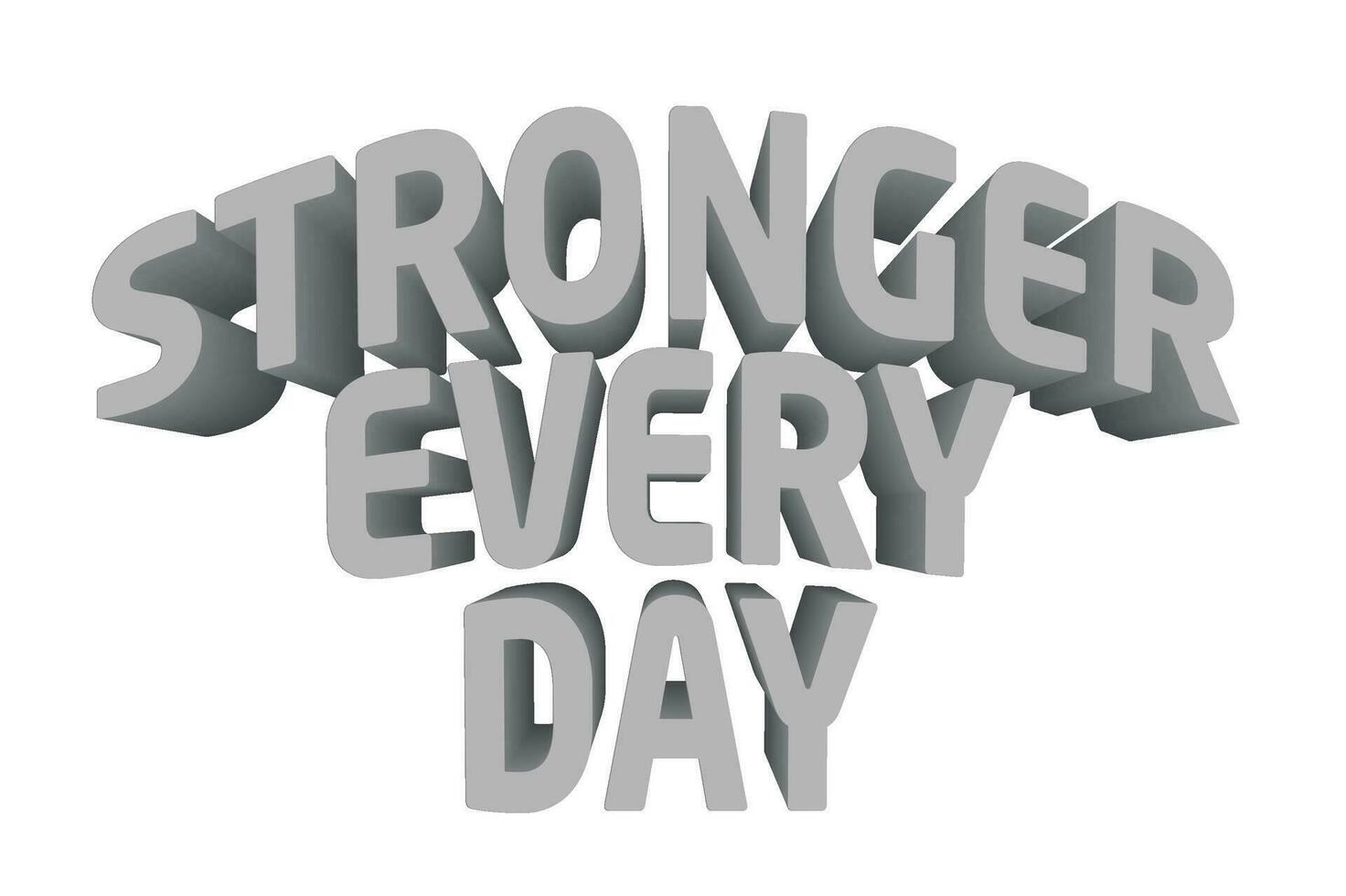 3d Quote About Gym - Stronger Every Day vector