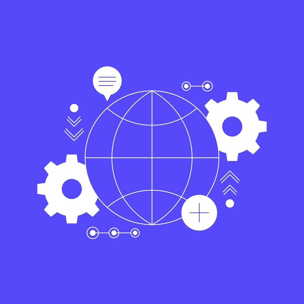 Global settings, network vector icon for web