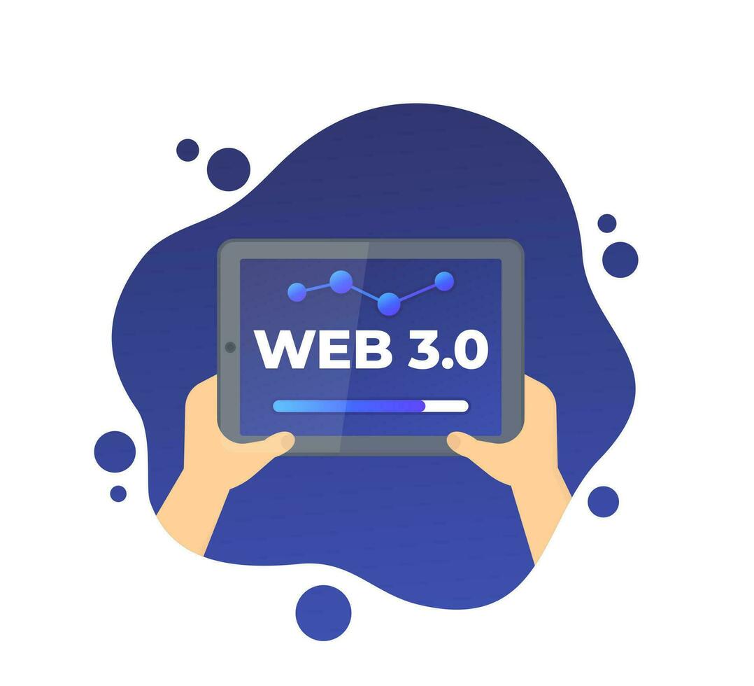 Web 3.0 decentralized internet vector illustration