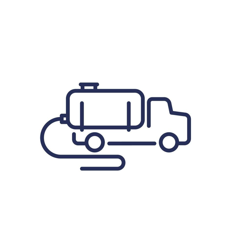 vacuum truck line icon on white vector