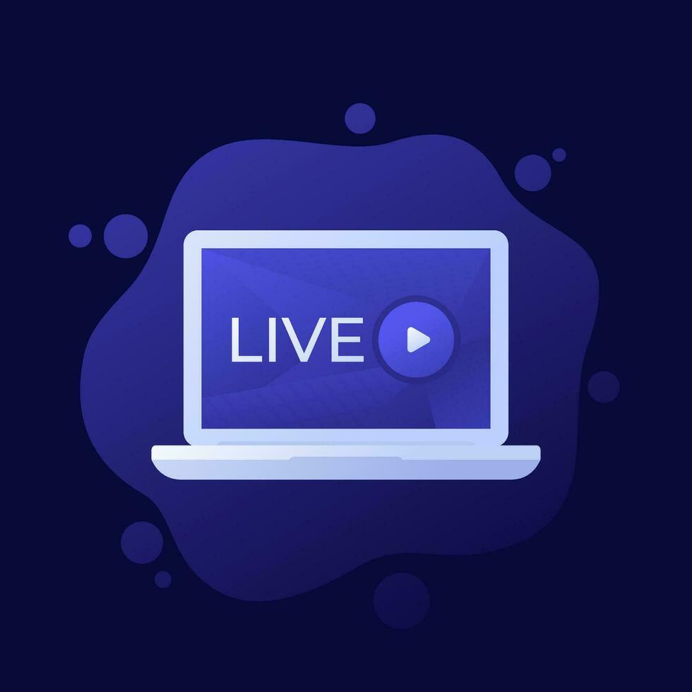 Live stream video, vector illustration