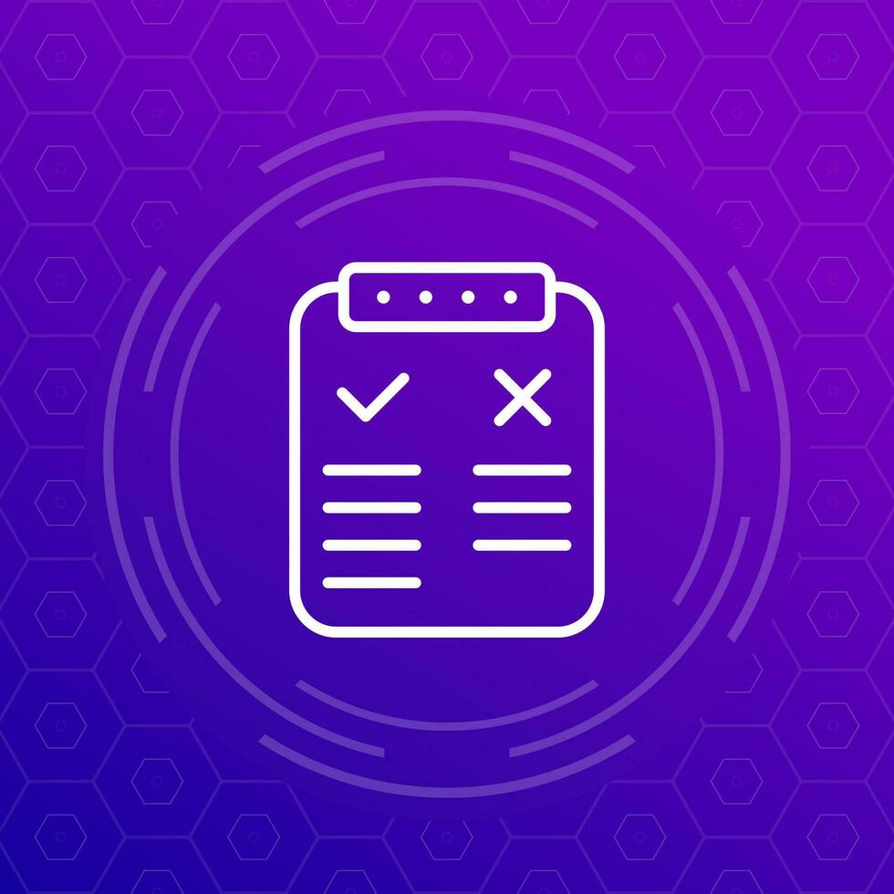 Pros and cons line vector icon