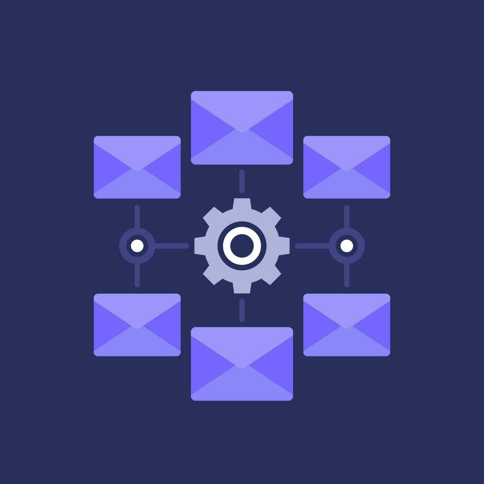 email automation service icon, flat vector