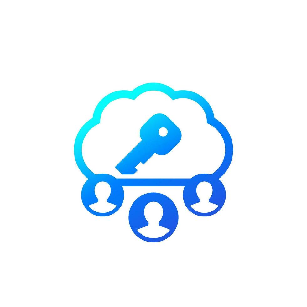 Encryption of personal data in cloud icon on white vector