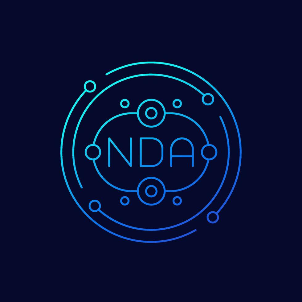 NDA, Non disclosure agreement linear icon vector