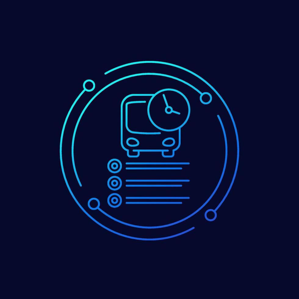 bus schedule or timetable icon, linear design vector