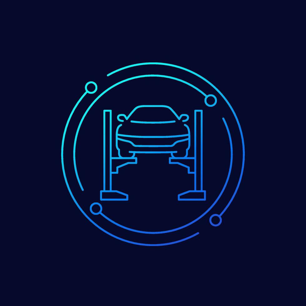 car lift, hoist icon, linear design vector