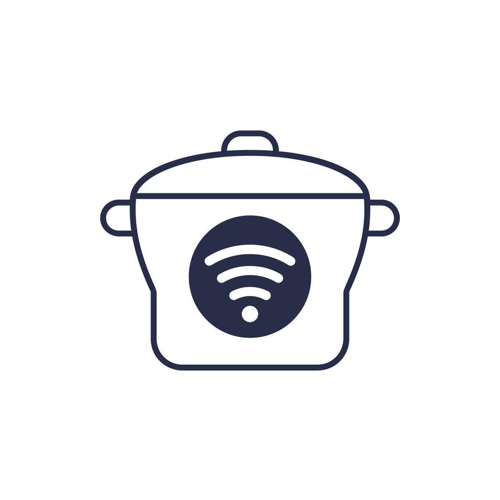 smart cooker or steamer icon on white vector