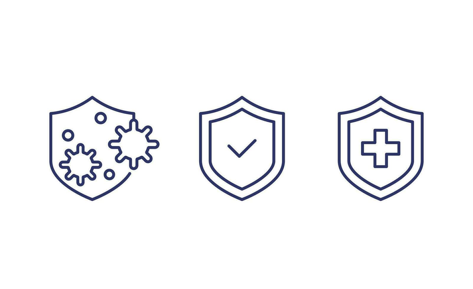immune system and antibacterial protection line icons vector