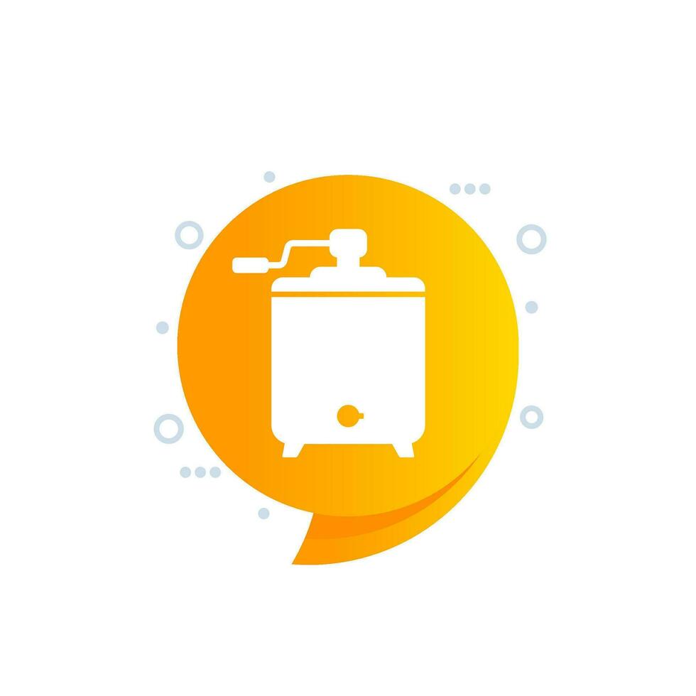 Honey extractor icon, beekeeping or apiculture vector