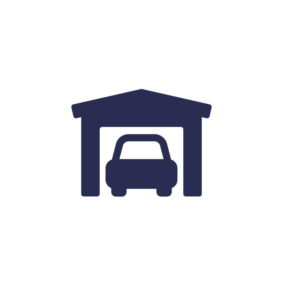 Garage icon with a car vector