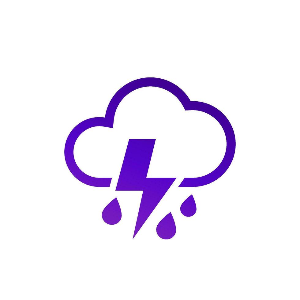 Storm or thunder icon on white vector
