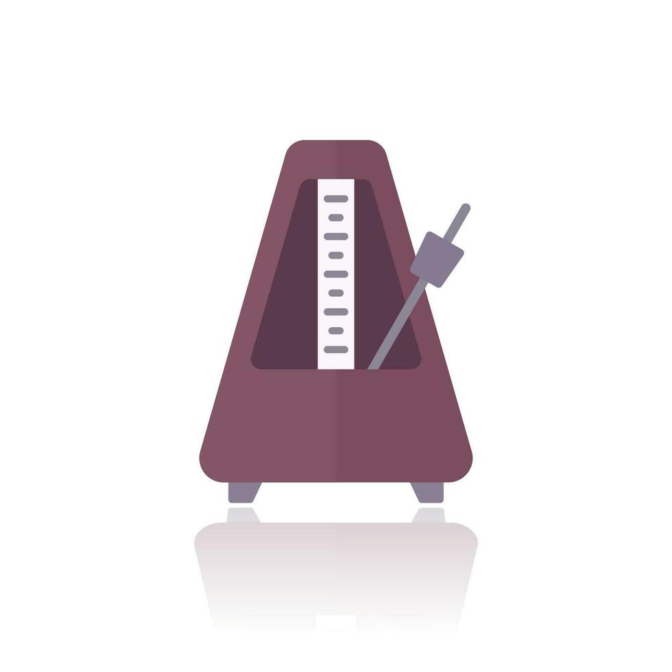 metronome with a pendulum icon, flat vector