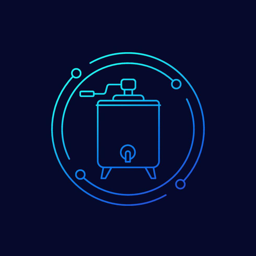 Honey extractor icon, linear design vector