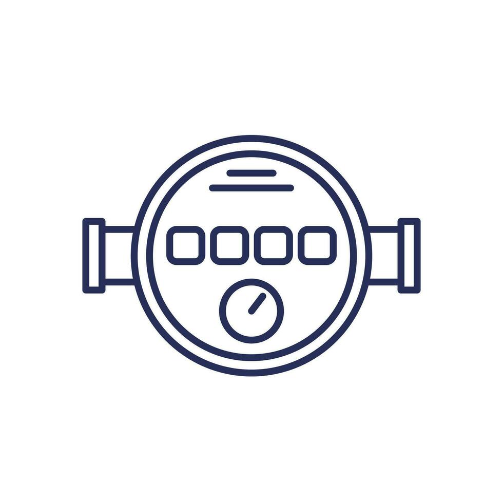 Gas meter icon, line vector