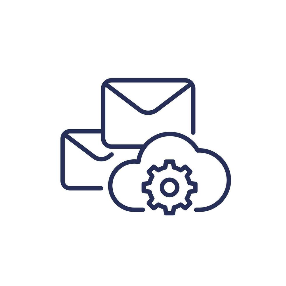 email automation, SaaS line icon vector