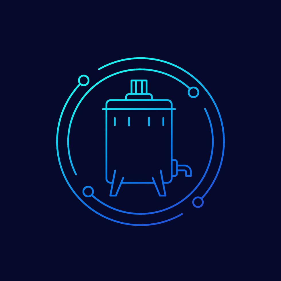 Honey extractor icon, beekeeping and apiculture, linear design vector