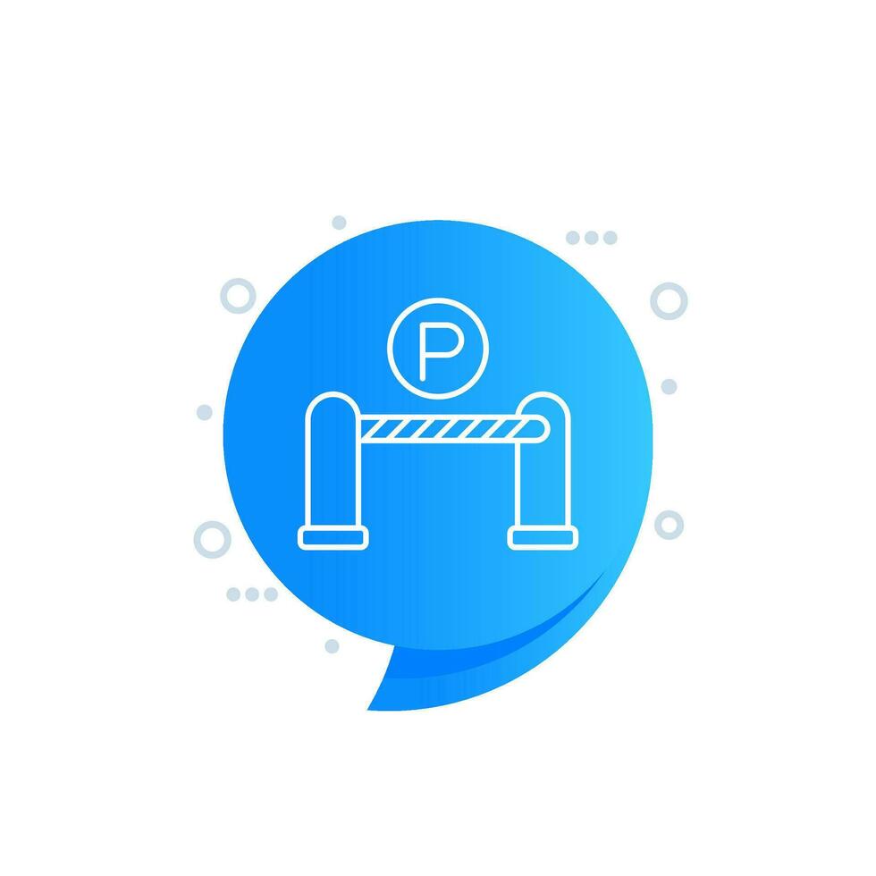 Parking gate icon, linear design vector