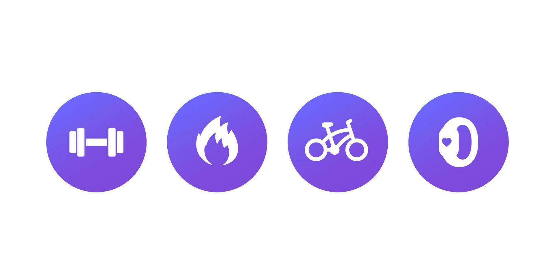 Fitness icons for apps and web vector