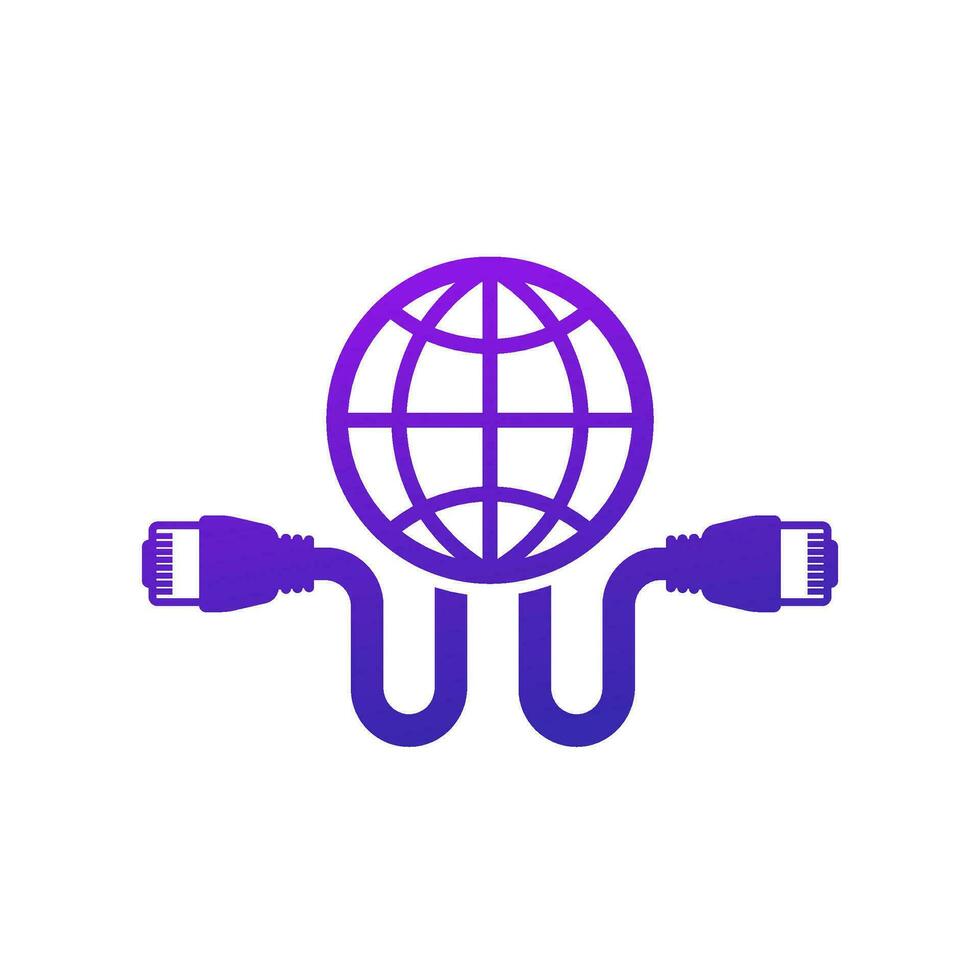 ethernet cable, network icon, vector