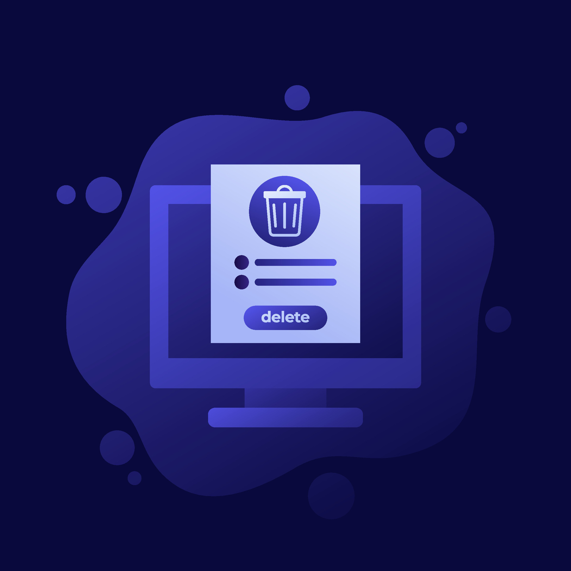 Trash bin in computer, delete files vector design 25713350 Vector Art