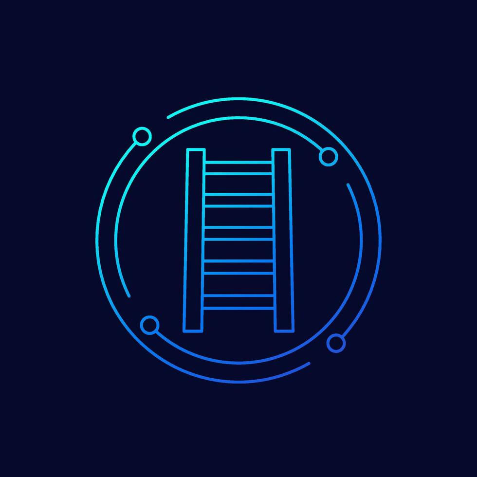 ladder icon, linear vector design