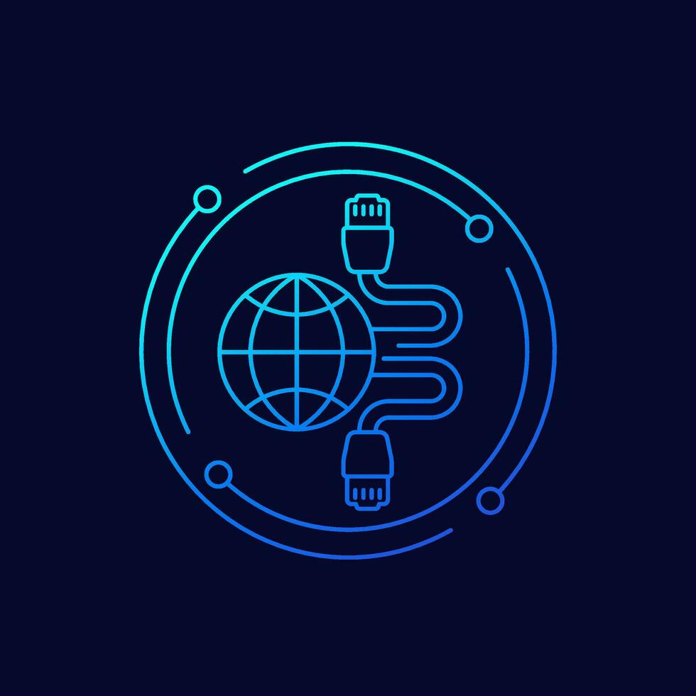 ethernet cables and network line icon vector