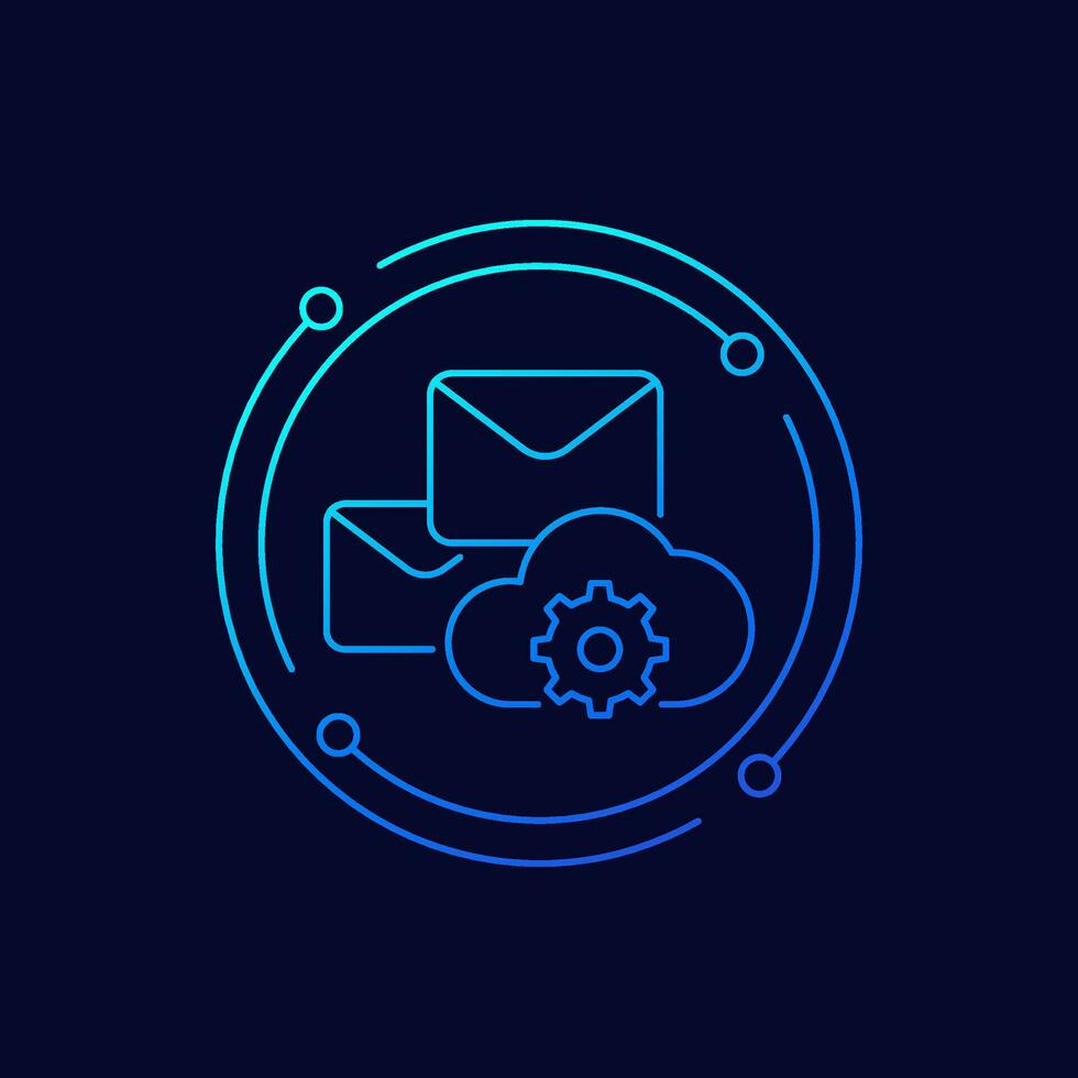 email automation, SaaS line vector icon