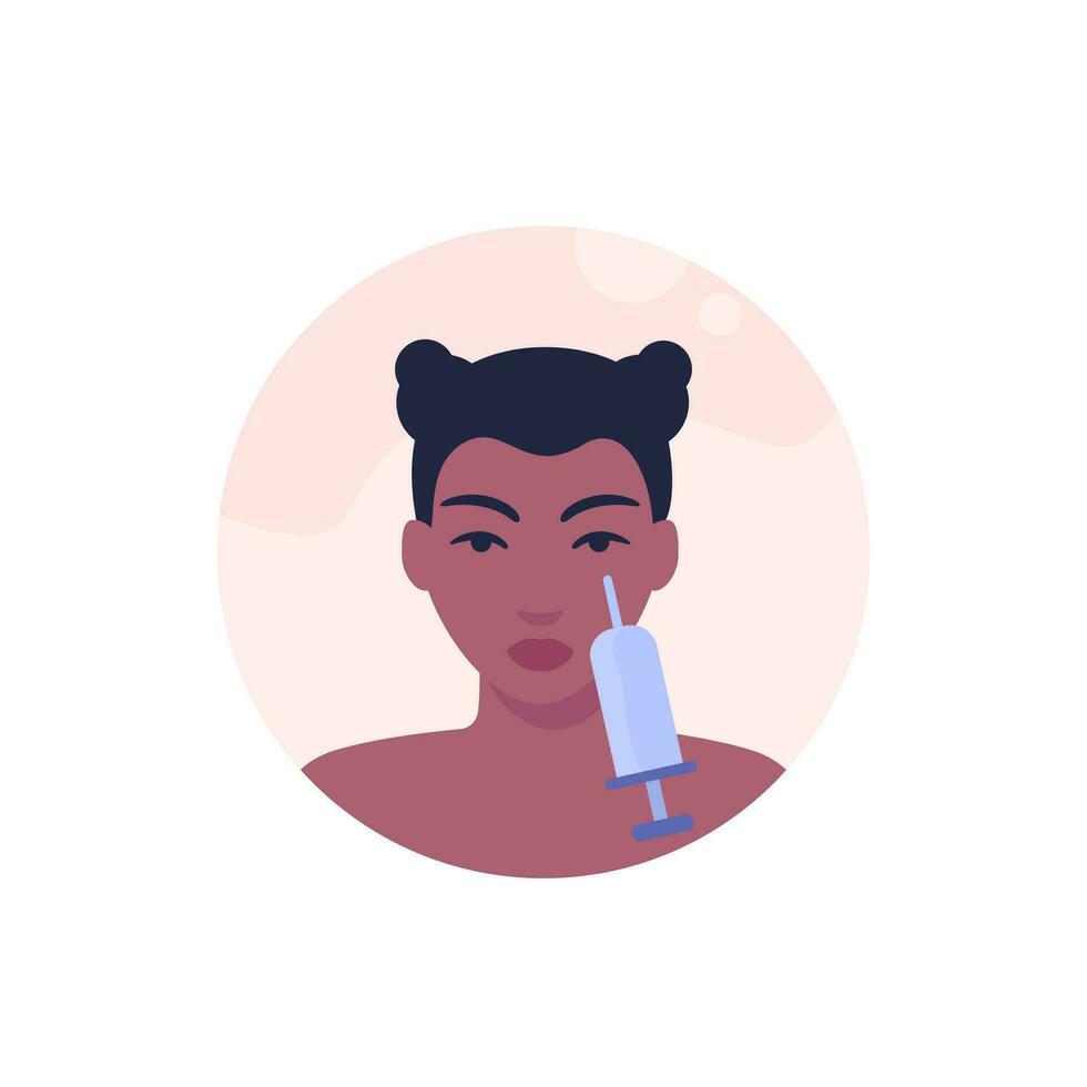 mesotherapy icon, facial injections flat vector