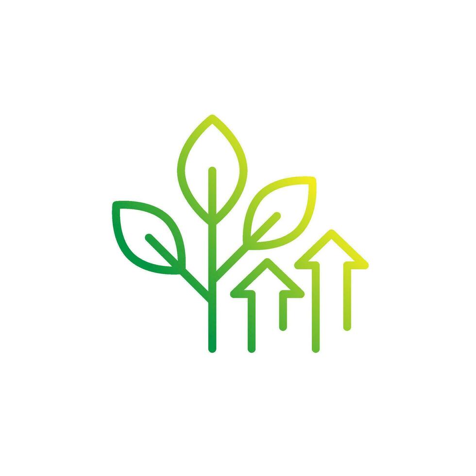 increase plant growth line icon on white vector